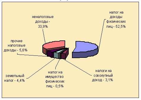 Структура собственных доходов бюджета  городского округа  Ковдорский район  за 2009 год в разрезе видов доходов