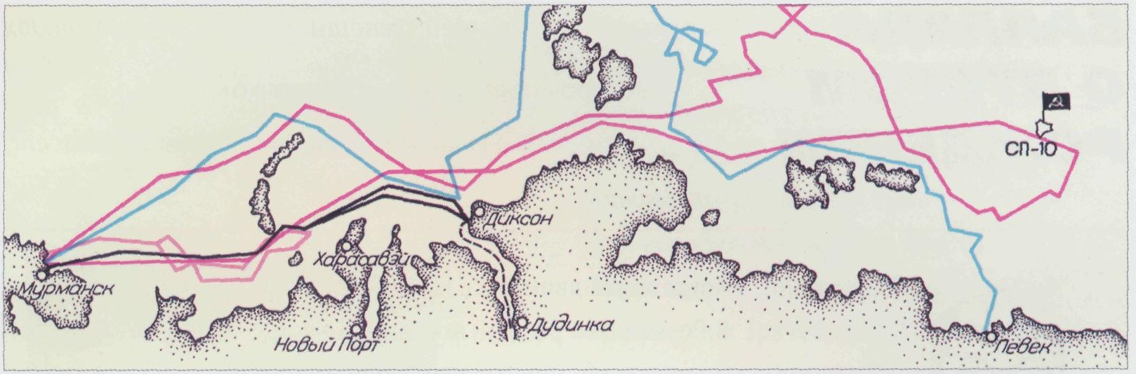 Схема выполнения атомным ледоколом «Ленин» рейсов по трассе северного морского пути